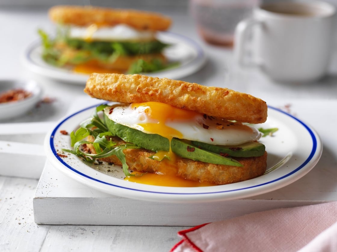 Hash Brown Toast with fried egg